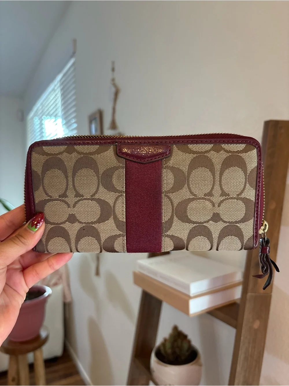 Coach signature jacquard canvas accordian Wallet